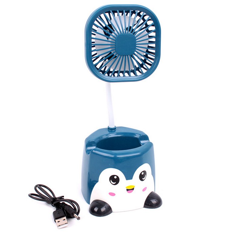Вентилятор настольный USB 3 в 1, синий, 22,5х9 см.