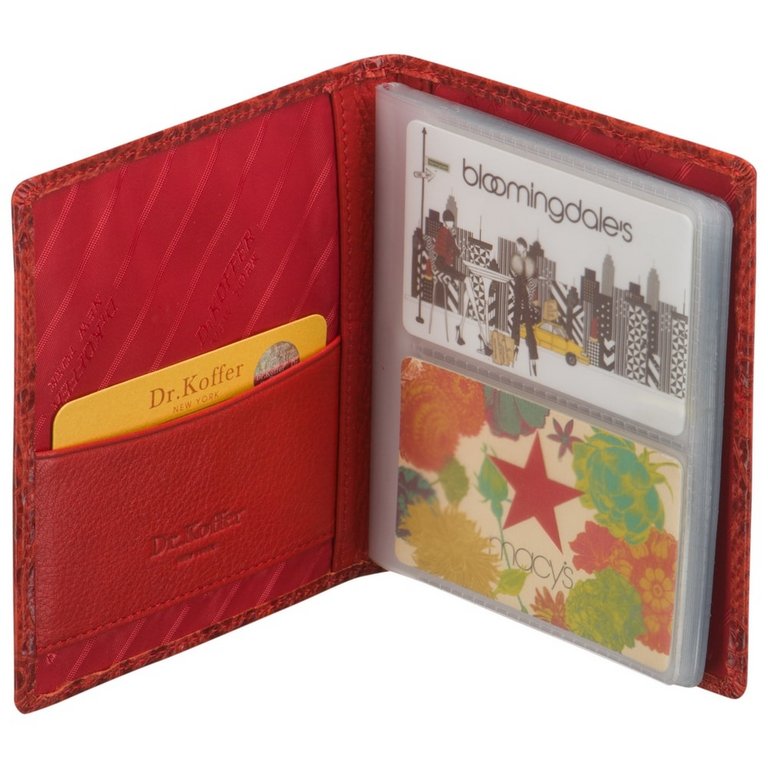 Визитница Dr.Koffer 13*11см на 48 визитки, красная