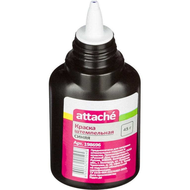 Краска штемпельная Attache 45 гр синяя на водно-глицериновой основе