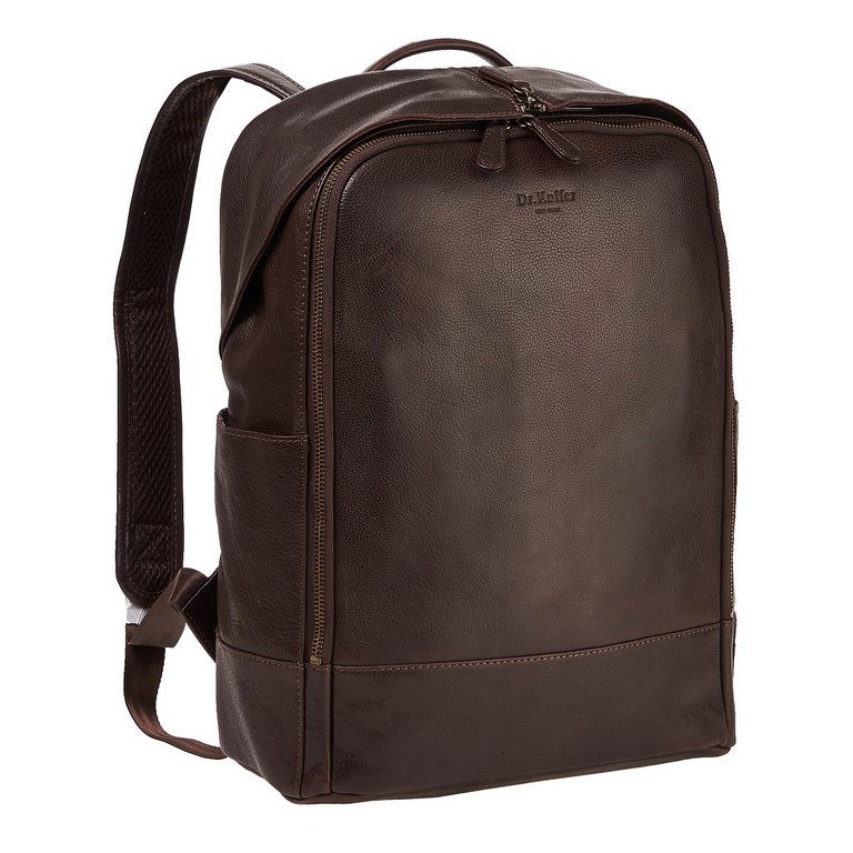 Рюкзак молодежный мужской  Dr.Koffer натуральная кожа 39*30*15см, темно-коричневый