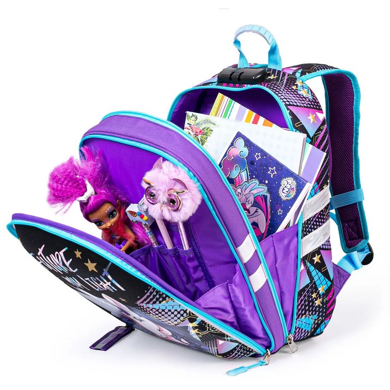 Рюкзак каркасный для девочки Seventeen "Единорог" (кодовый замок) 28*39*15 см