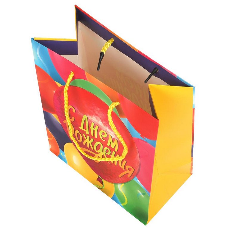 Пакет бумажный 18*24см матовый "День рождения" ЧУДО ПРАЗДНИК