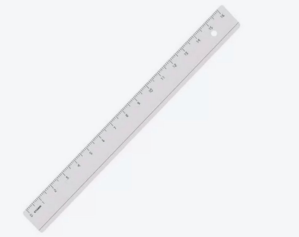 Линейка 15 см. пласт. прозрачная Стамм