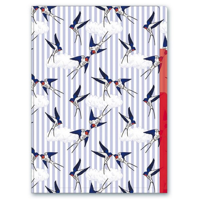 Папка-уголок A5 пластик 3 отделения "ЛАСТОЧКИ"