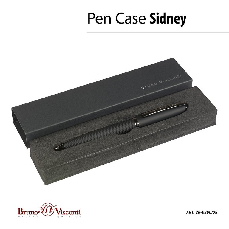 Ручка шариковая Bruno Visconti "Sidney" в футляре (картон), металл. корпус черный