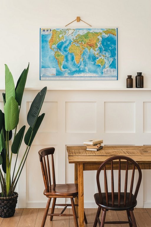 Карта мира физическая 101*66 см. М 1:29млн. (интерактивная) GLOBEN