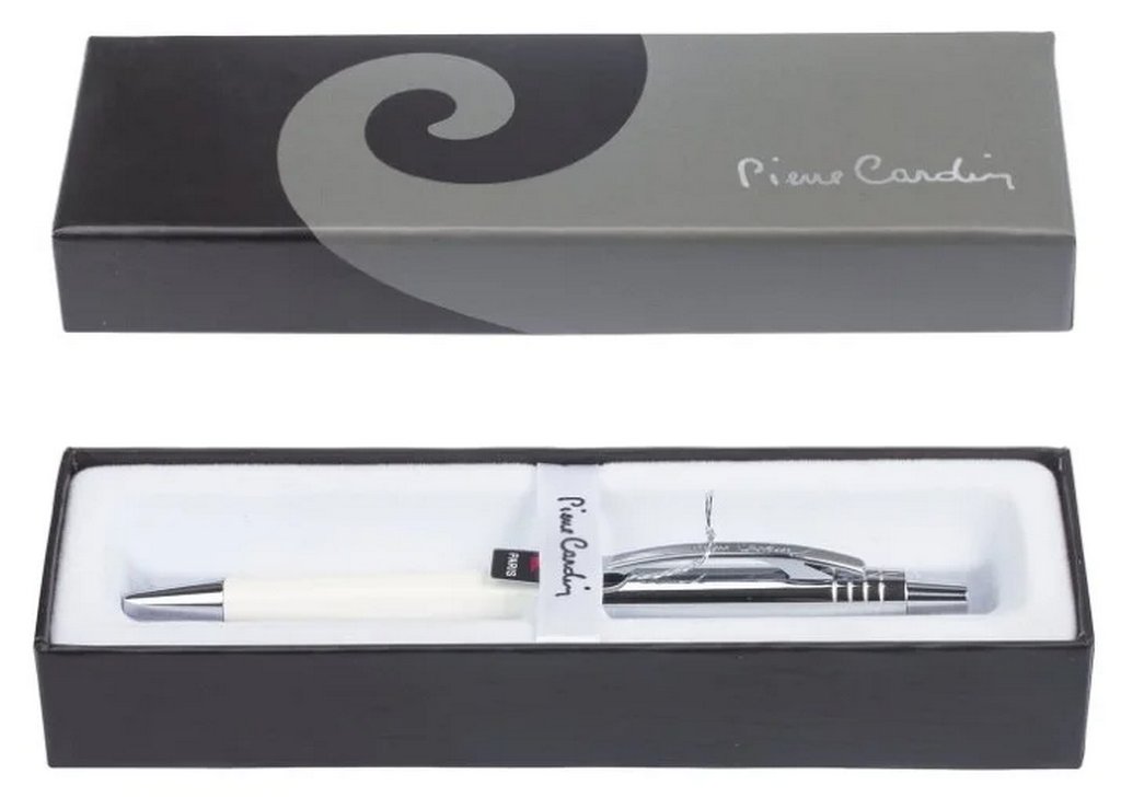 Ручка шариковая Pierre Cardin "Easy" корпус белый/хром, синяя 0,7мм (латунь/лак)