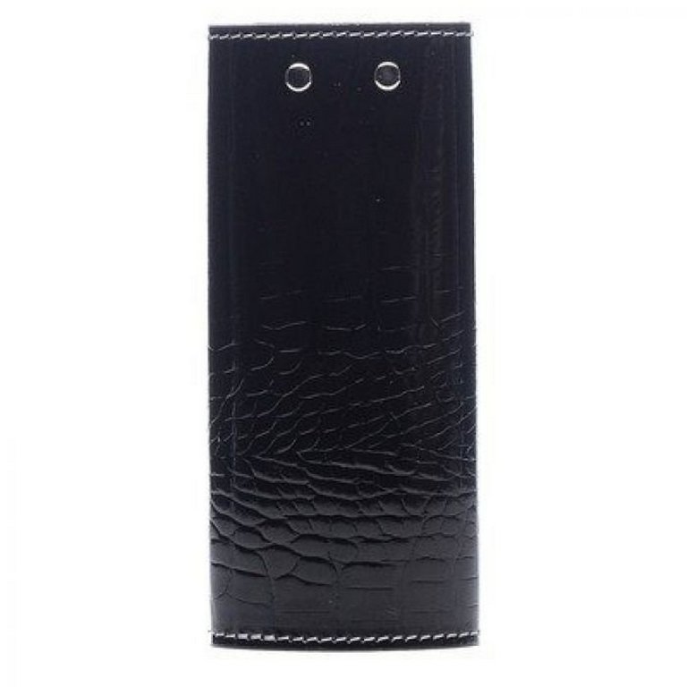 Футляр для ключей Faetano "Геккон" из нат.кожи, на кнопках, черный