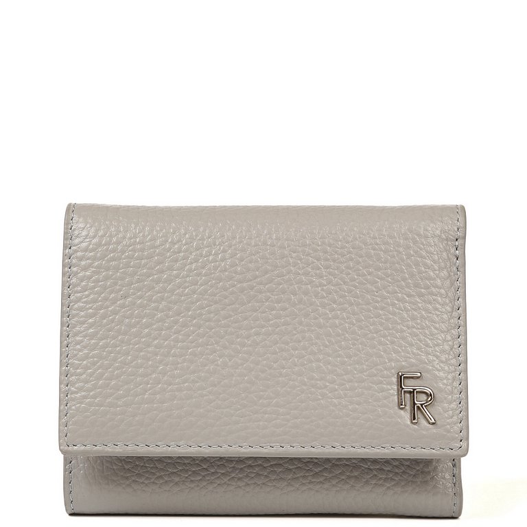 Портмоне FABRETTI женское, нат. кожа, 11*8,5*2 см, серый