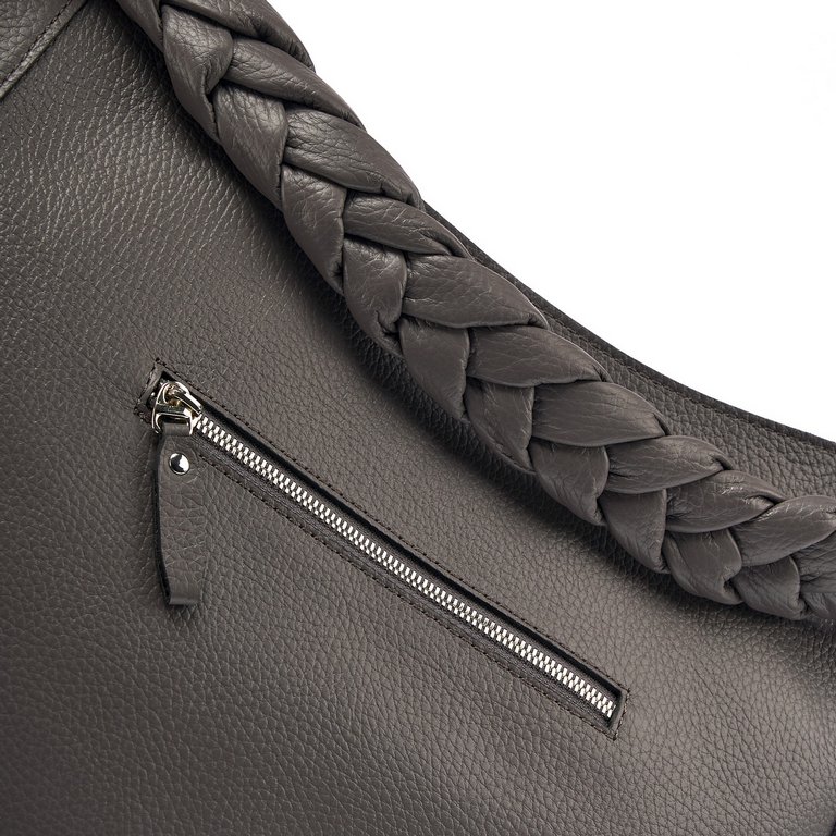 Сумка женская Dr.Koffer 35х26х10см см, нат.кожа серая