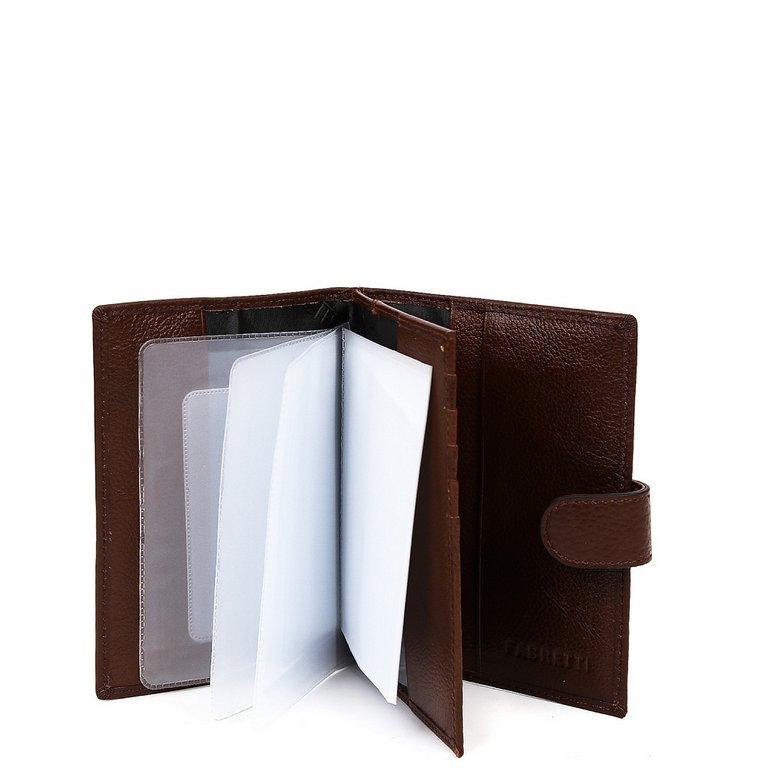 Обложка для документов FABRETTI мужская, нат. кожа, 11*13,8*2,2см, коричневый
