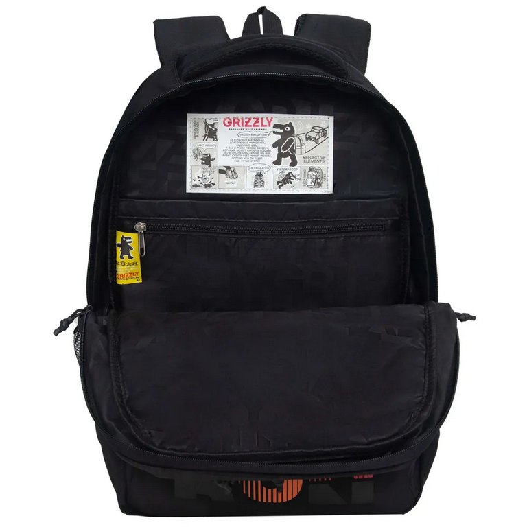 Рюкзак молодежный мужской Grizzly 45*32*23 см., черный