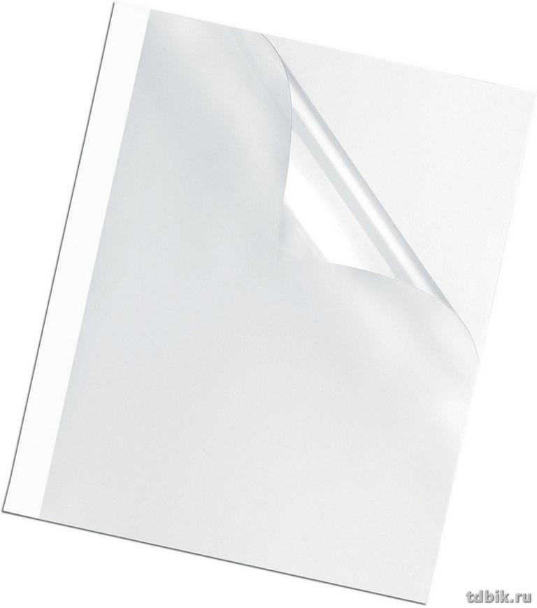 Обложки А4 для термопереплета, верх-прозр, низ- белый глян.картон 20мм (50 шт) Fellowes