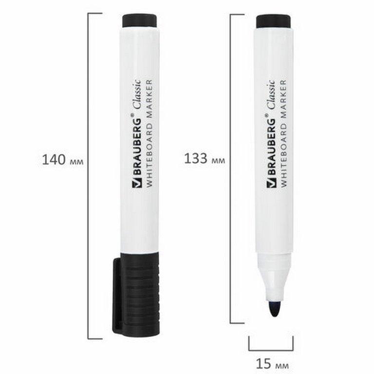 Маркер для доски Brauberg "CLASSIC" 3мм черный круглый