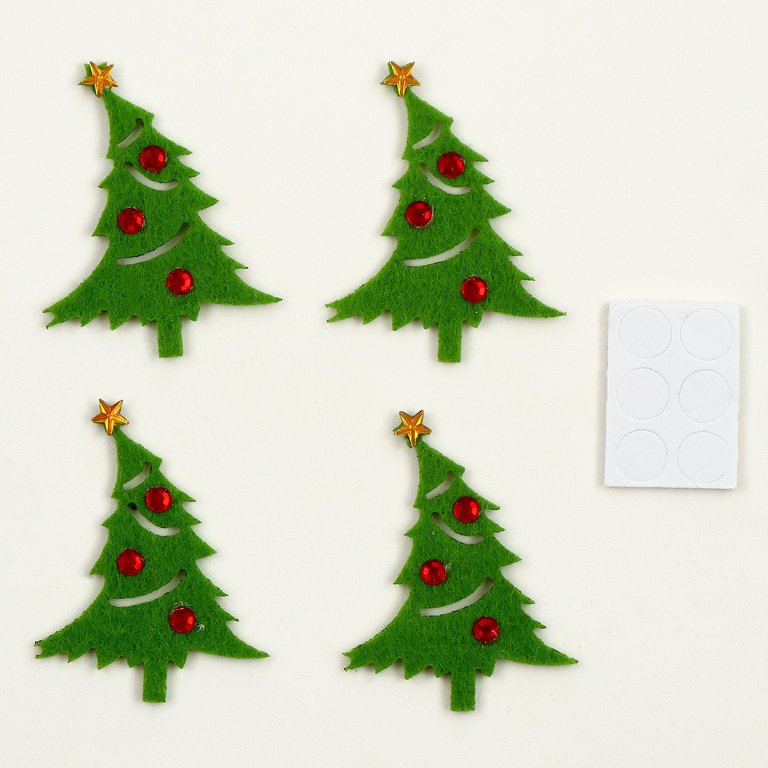 Наклейки из фетра "Ели" 4 шт/уп.
