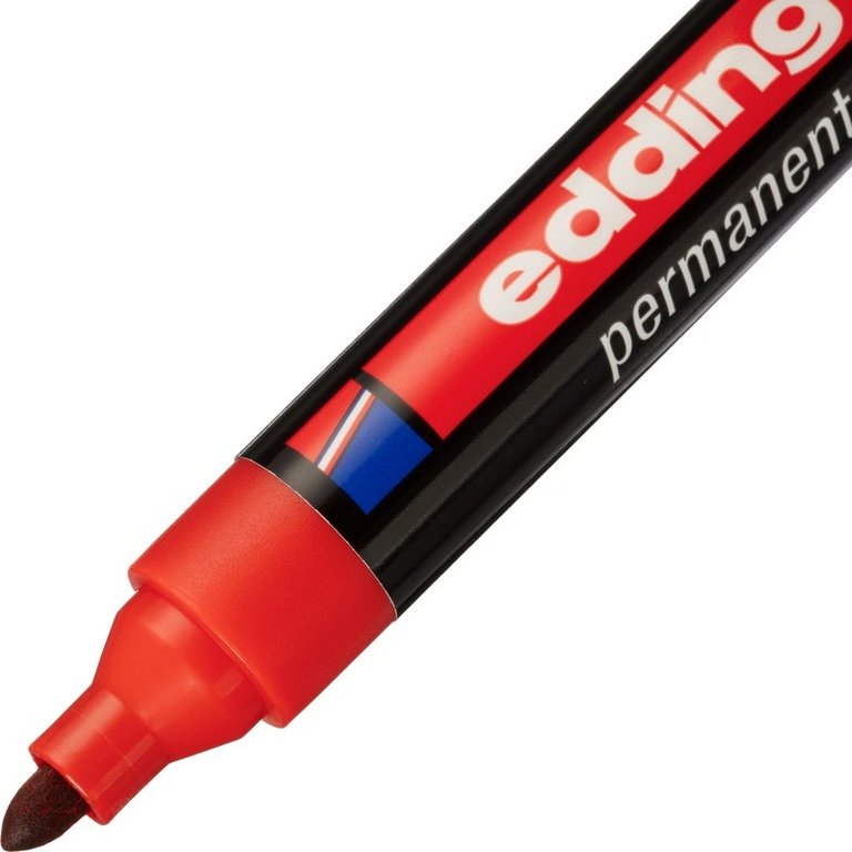 Маркер перманентный  3 мм Edding круглый красный