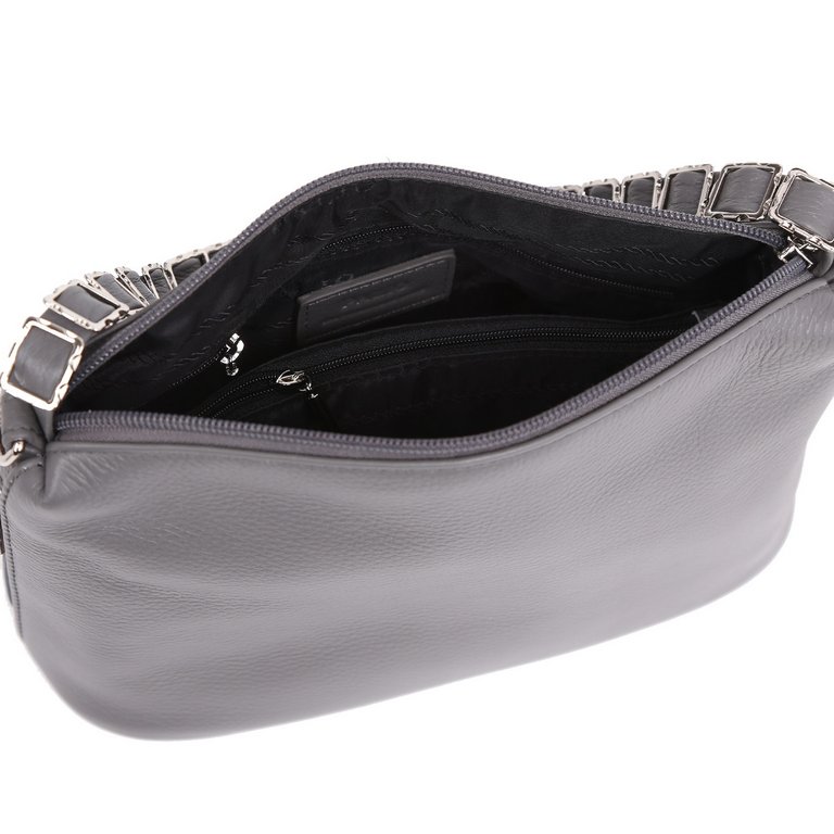 Сумка женская Palio 25х18х10 см, нат. кожа, серый