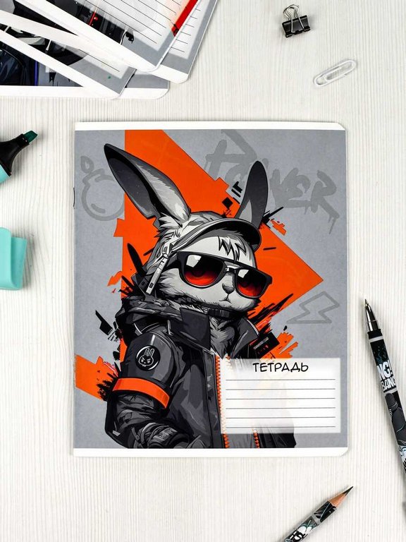 Тетрадь 12 лист лин. А5+ "Крутые зверята" ассорти