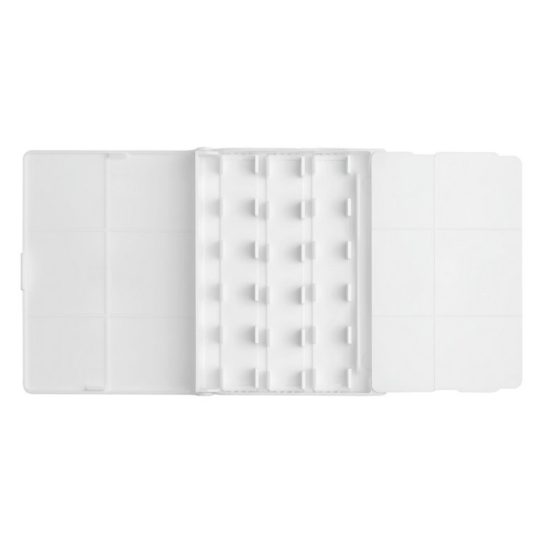 Пенал для акварели пластиковый Гамма, 12 кювет, белый, с палитрой