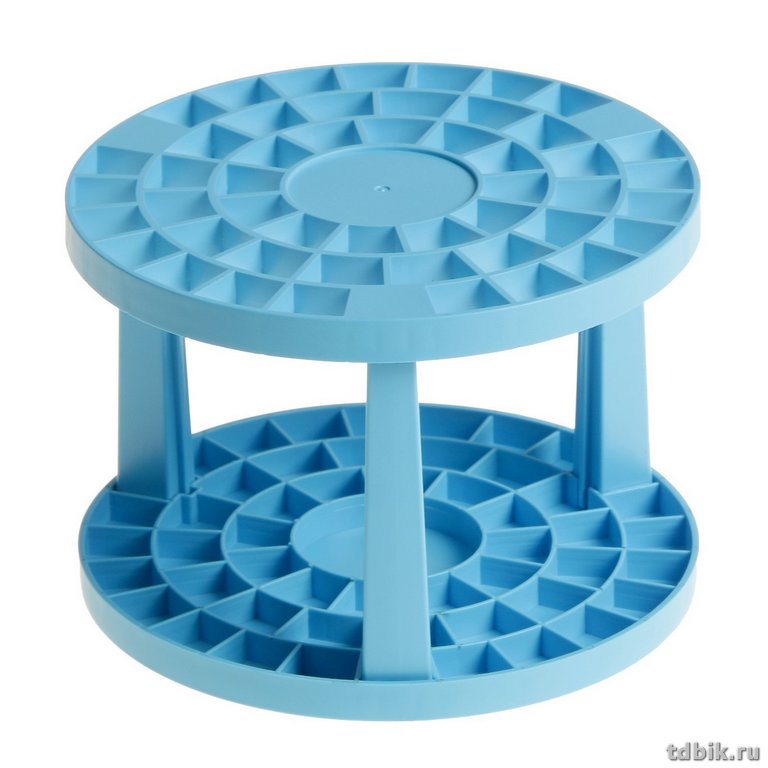 Подставка для кистей 14,5 см х 10 см, пластик, голубая Стамм