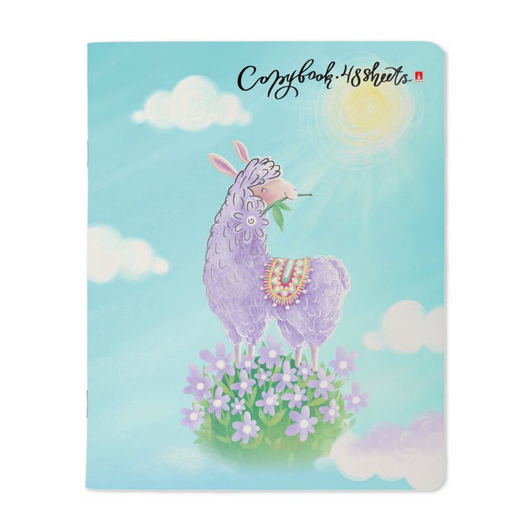 Тетрадь 48 лист кл. А5 на скрепке "ЛАВАНДОВЫЕ ЛАМЫ"