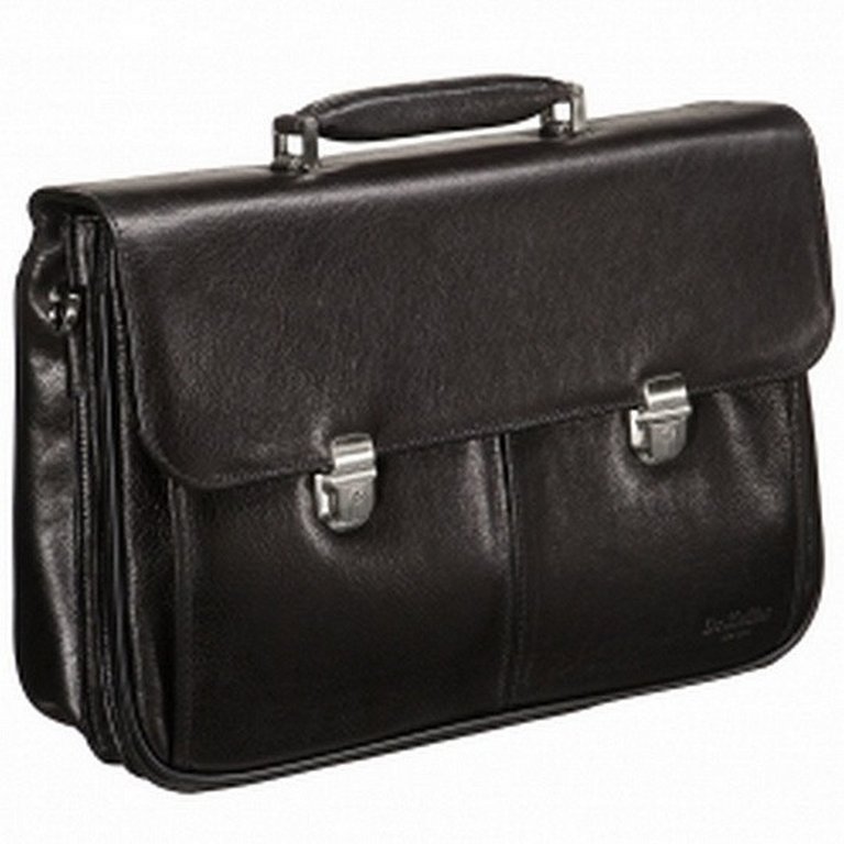 Портфель Dr.Koffer 30*41*13см, нат. кожа, черный