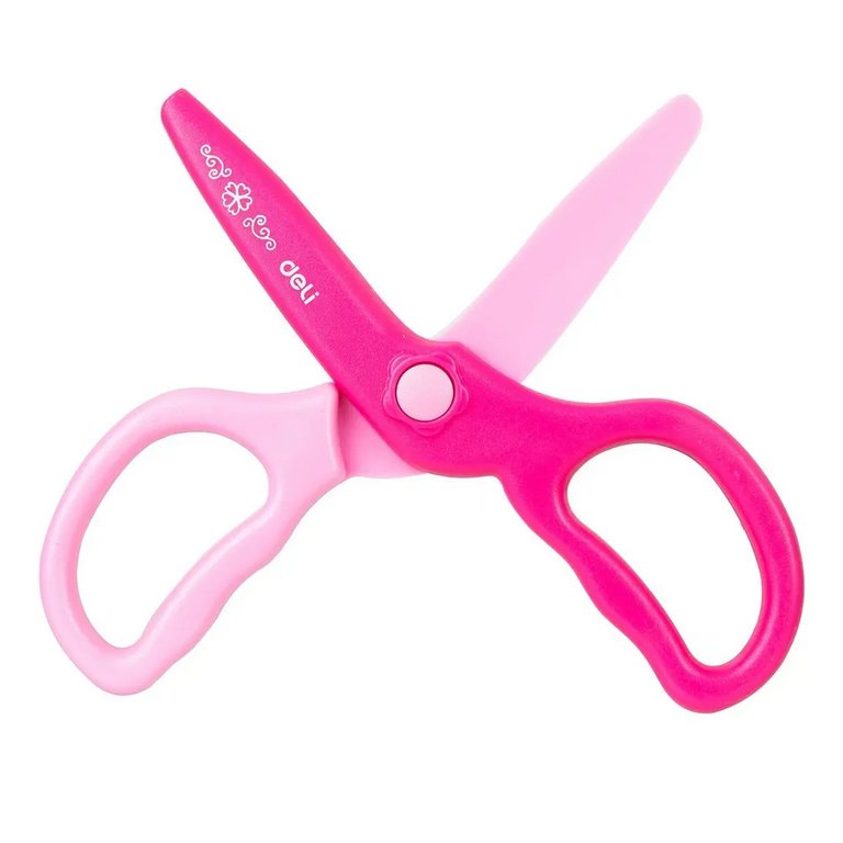 Ножницы 120 мм детские закругленные пластиковые лезвия, Deli