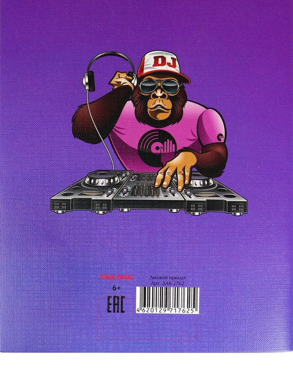 Дневник д/муз. школы на скрепке "ДИДЖЕЙ ПРИМАТ" 48л.