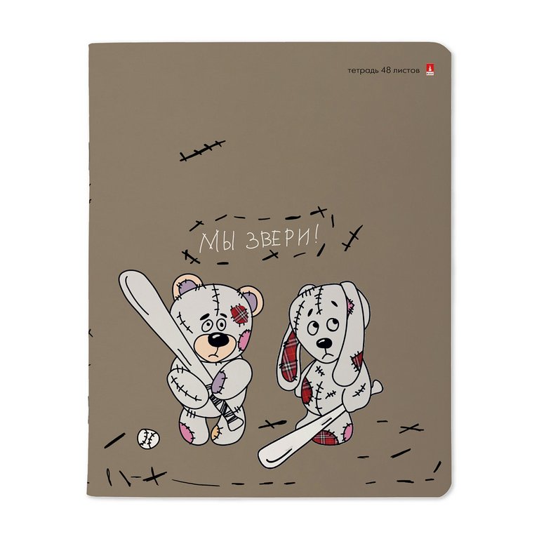 Тетрадь 48 лист кл. А5 на скрепке "ШТОПАНЫЕ ЗВЕРИ" 5 видов