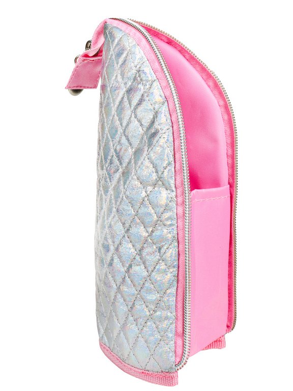 Пенал  для девочки  настольный вертикальный "Стеганый перламутр"