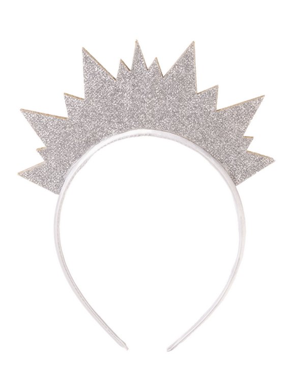 Ободок карнавальный "Корона" цв. серебро 16*19,5см