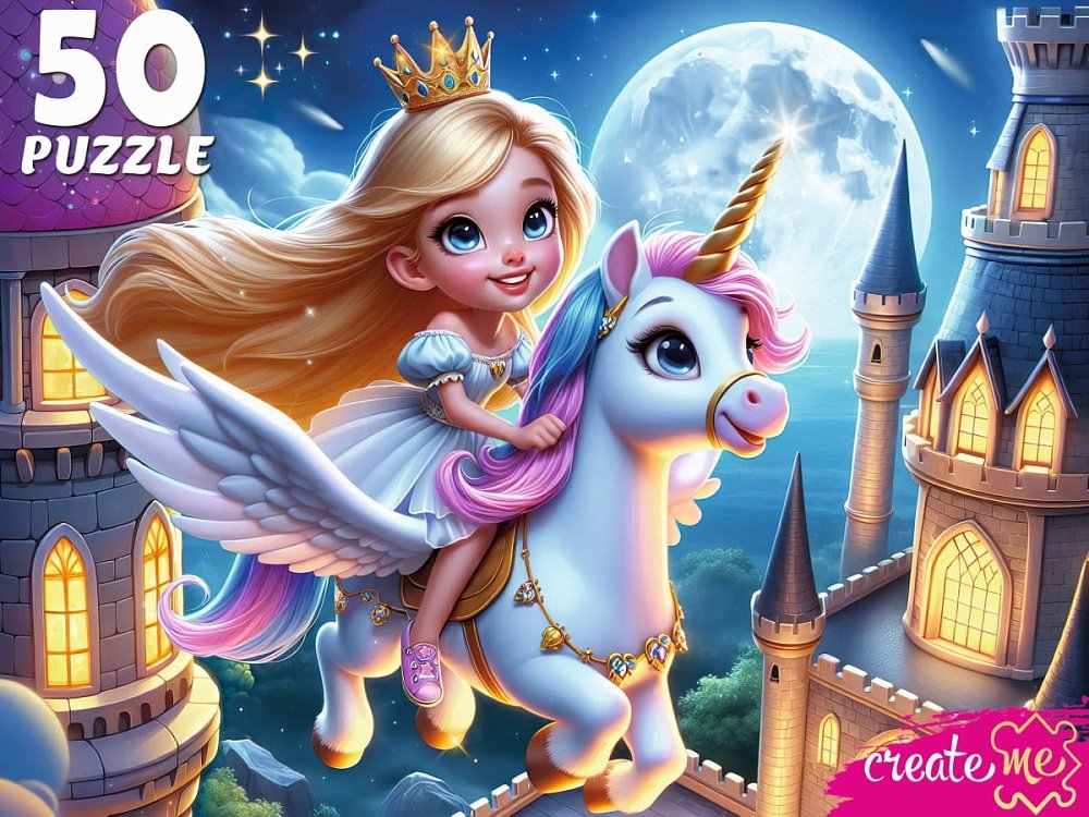 Пазлы   50 дет. "Полет на единороге" Рыжий КОТ