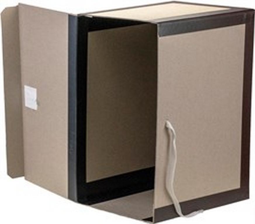 Короб архивный-бокс, 330*240*180мм переплетный картон, бумвинил, с завязками А4