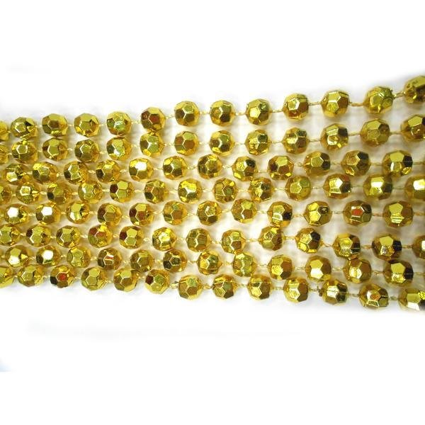 Бусы цвет золото многогранные 8мм*2,7 м