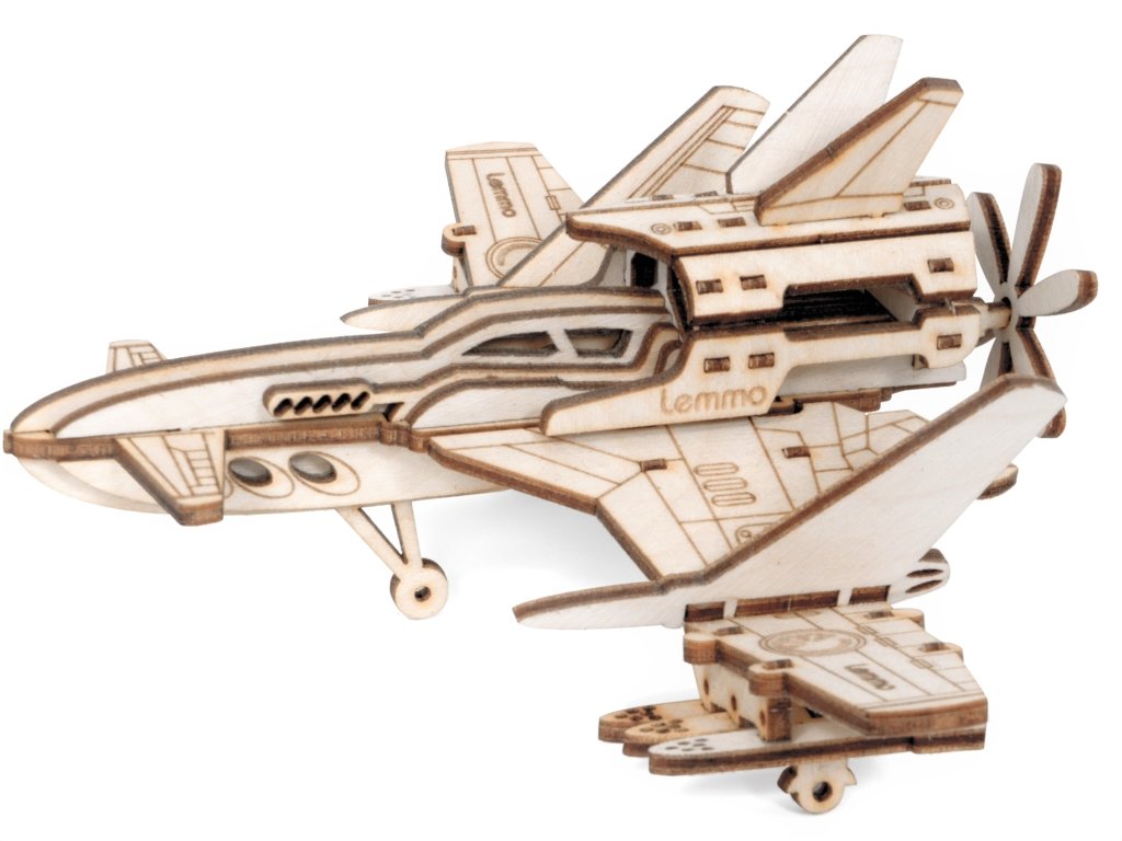 Сборная модель из дерева   39 дет. "Самолет Стакс 2-Н" 140*185*70мм