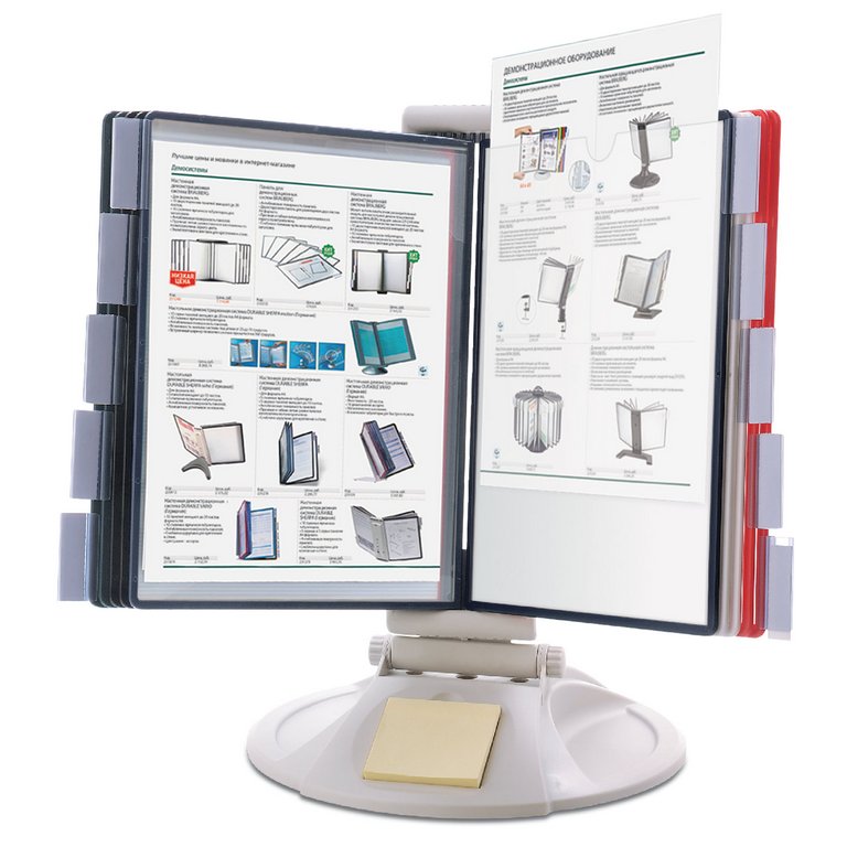 Демонстрационная система настольная 10 панелей (серый) А4 BRAUBERG