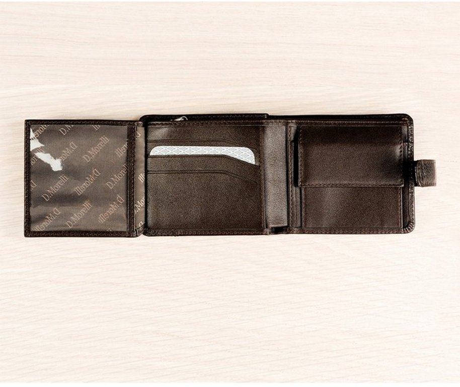 Портмоне D.Morelli мужское "Floter kross" с хлястиком, нат.кожа