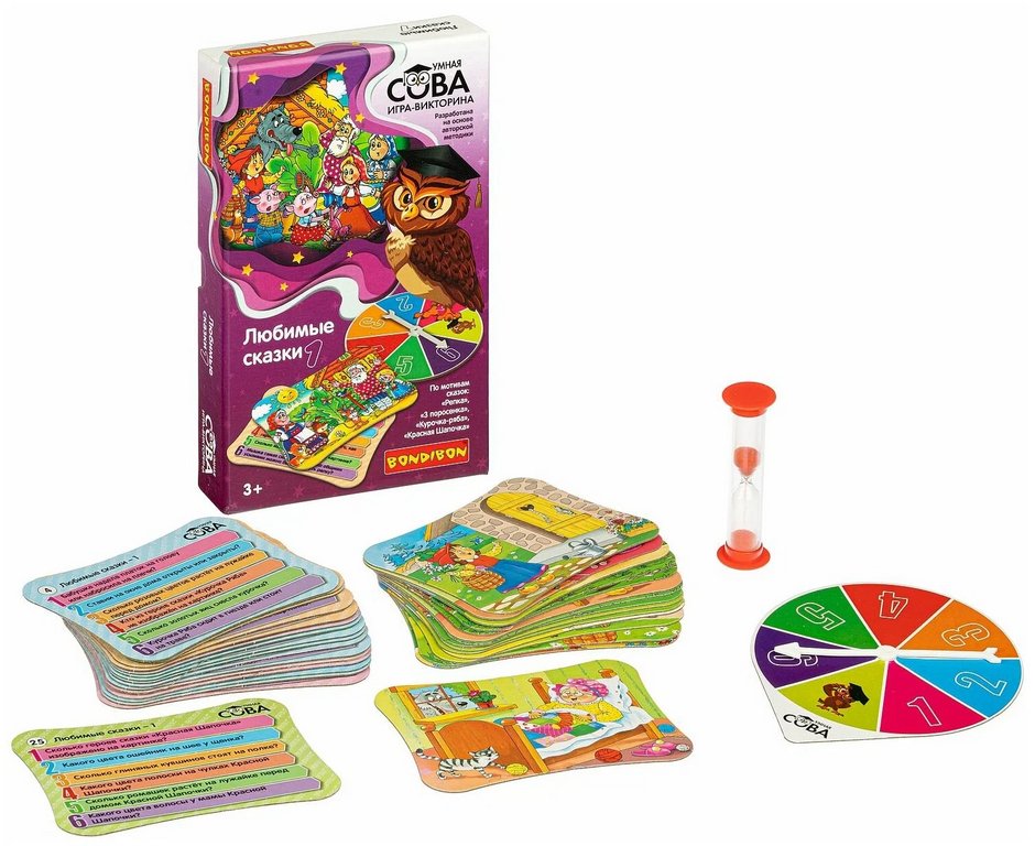 Игра настольная  Викторина .3+ "Любимые Сказки 1" Умная Сова Bondibon