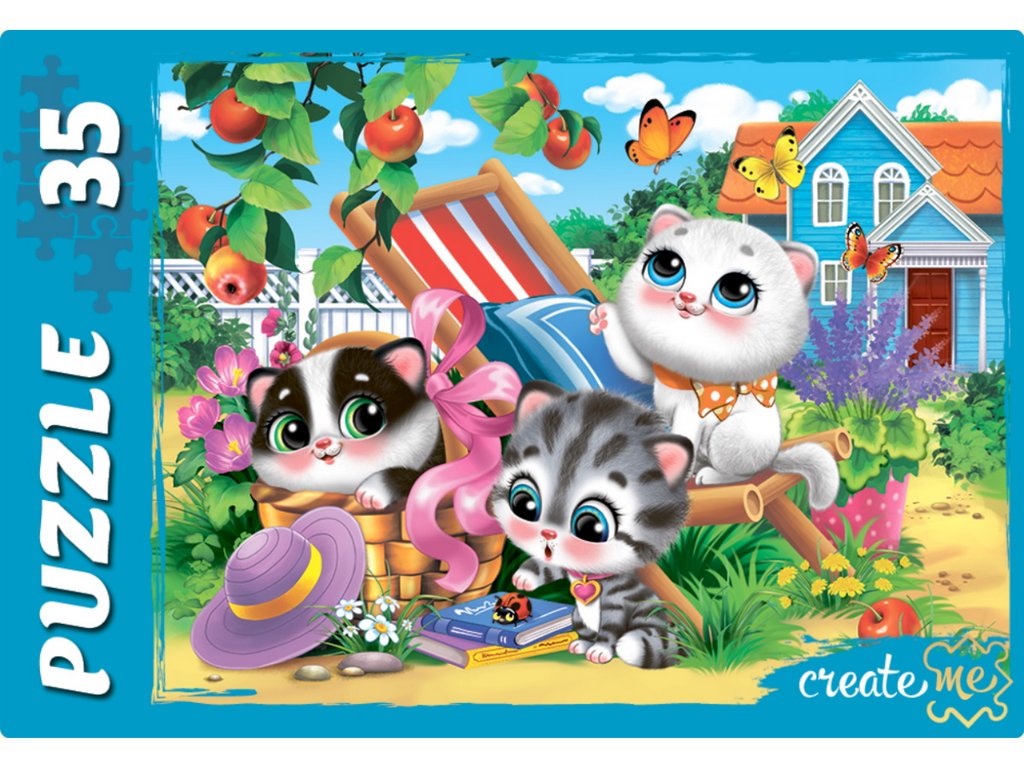 Пазлы   35 дет. "Забавные Котики" Рыжий КОТ