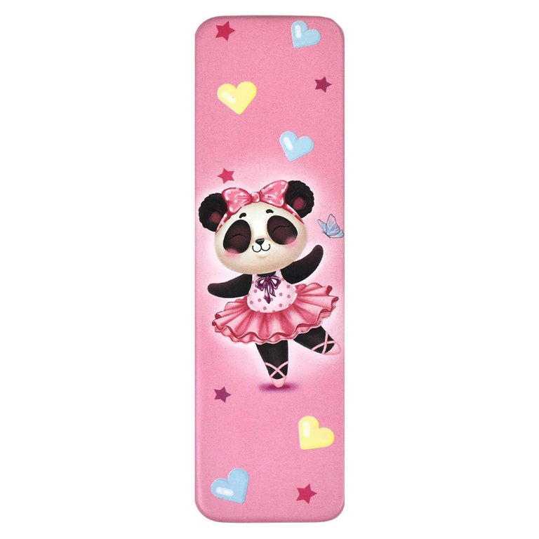 Пенал  для девочки "Панда балерина" 20*5,6*1,5 см, металл