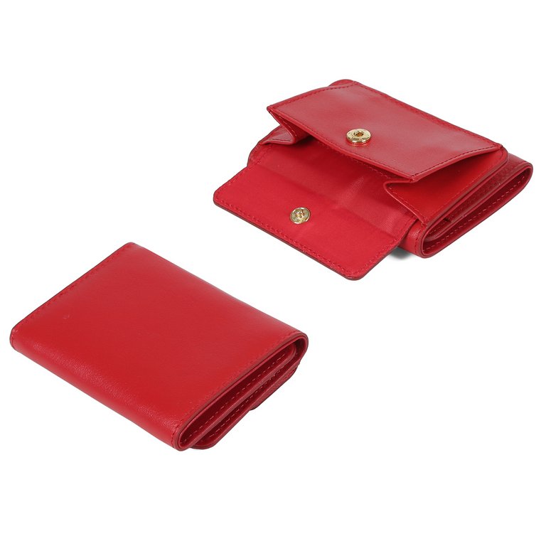Портмоне FABRETTI женское, нат. кожа,  9,5х7х3 см, красный