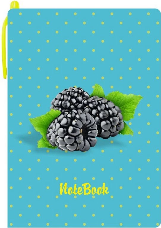 Блокнот А6  50л., 105*150 мм, LAMARK +ручка, "Ежевичка", авт.ручка OilPen, вн.блок на спирали