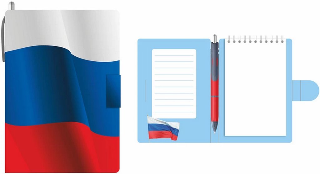 Блокнот А6  50л., 105*150 мм, LAMARK +ручка, "Триколор", вн.блок на спирали