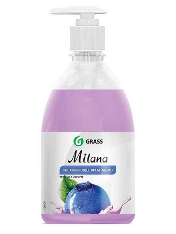 Мыло-крем жидкое  500 мл. Milana черника в йогурте с дозатором (GRASS)