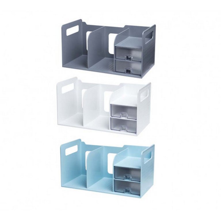 Лоток вертикальный 3-х секцион. с выдвижн. ящиками серый, Sysmax