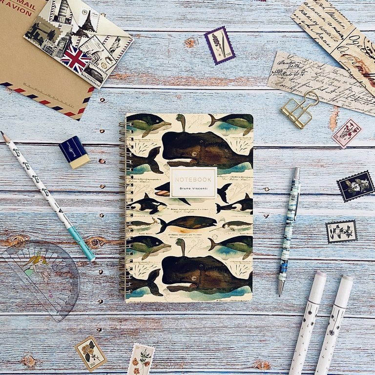 Тетрадь 60 лист в точку А5 на гребне "FAUNA.КИТЫ" Bruno Visconti