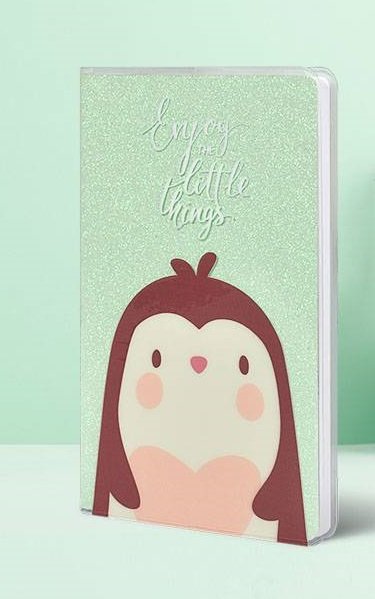 Записная книжка 125*176 мм, 80 л., LOREX "ILLEGALLY CUTE" обл. ПВХ глиттер, клетка