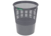 Корзина для бумаг пластиковая 18л сетчатая, серая СТАММ