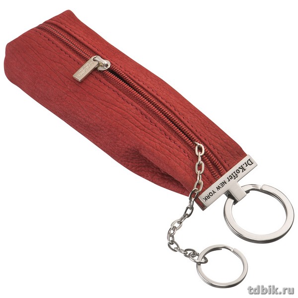 Футляр для ключей Dr.Koffer 4,5*14см, на молнии, бордо