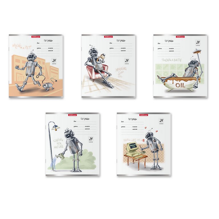 Тетрадь 24 лист лин. А5 "Robolife"